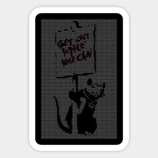 Banksy meets Matrix Peace Rat - Get out while you can Sticker